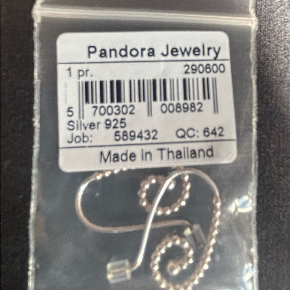 Pandora Sterling Silver Beaded Swirl Earwires